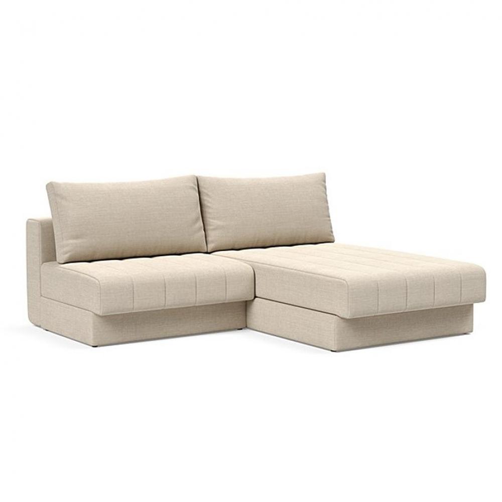 INNOVATION LIVING  Canapé lit AKELLO LOUNGER couchage 166x200 tissu Phobos Latte
