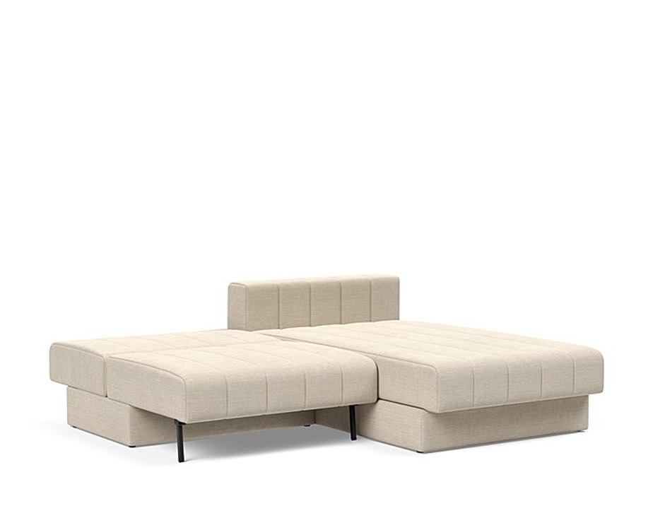 INNOVATION LIVING  Canapé lit AKELLO LOUNGER couchage 166x200 tissu Phobos Latte