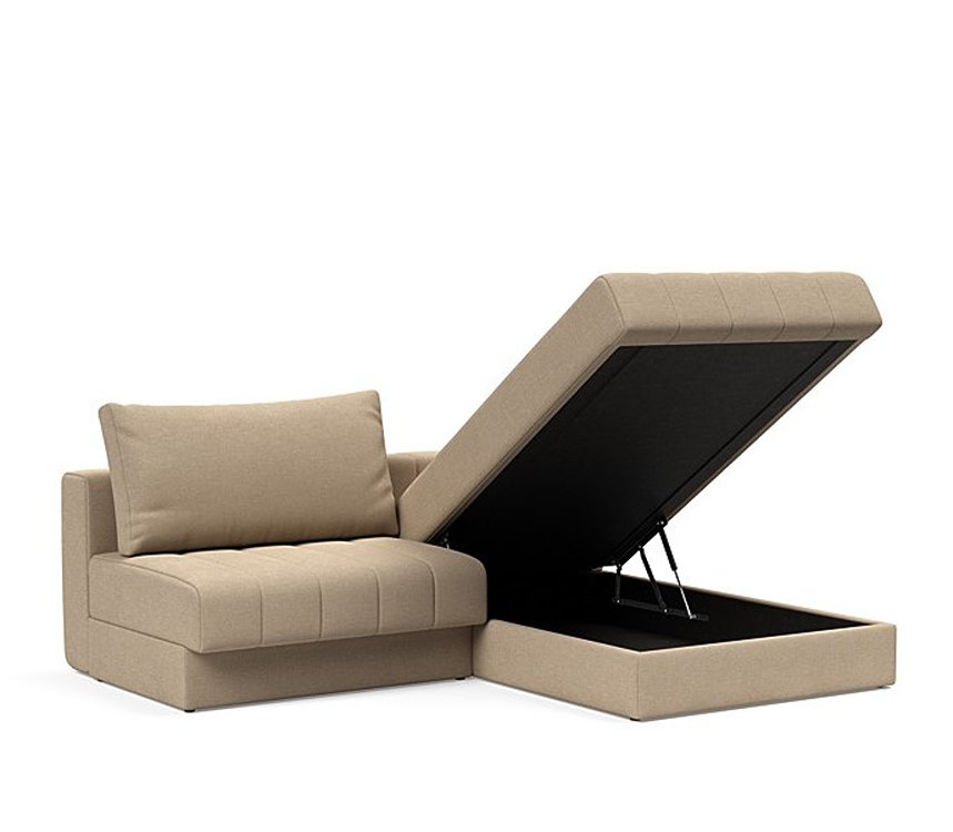 INNOVATION LIVING  Canapé lit AKELLO LOUNGER couchage 166x200 tissu Phobos Mocha