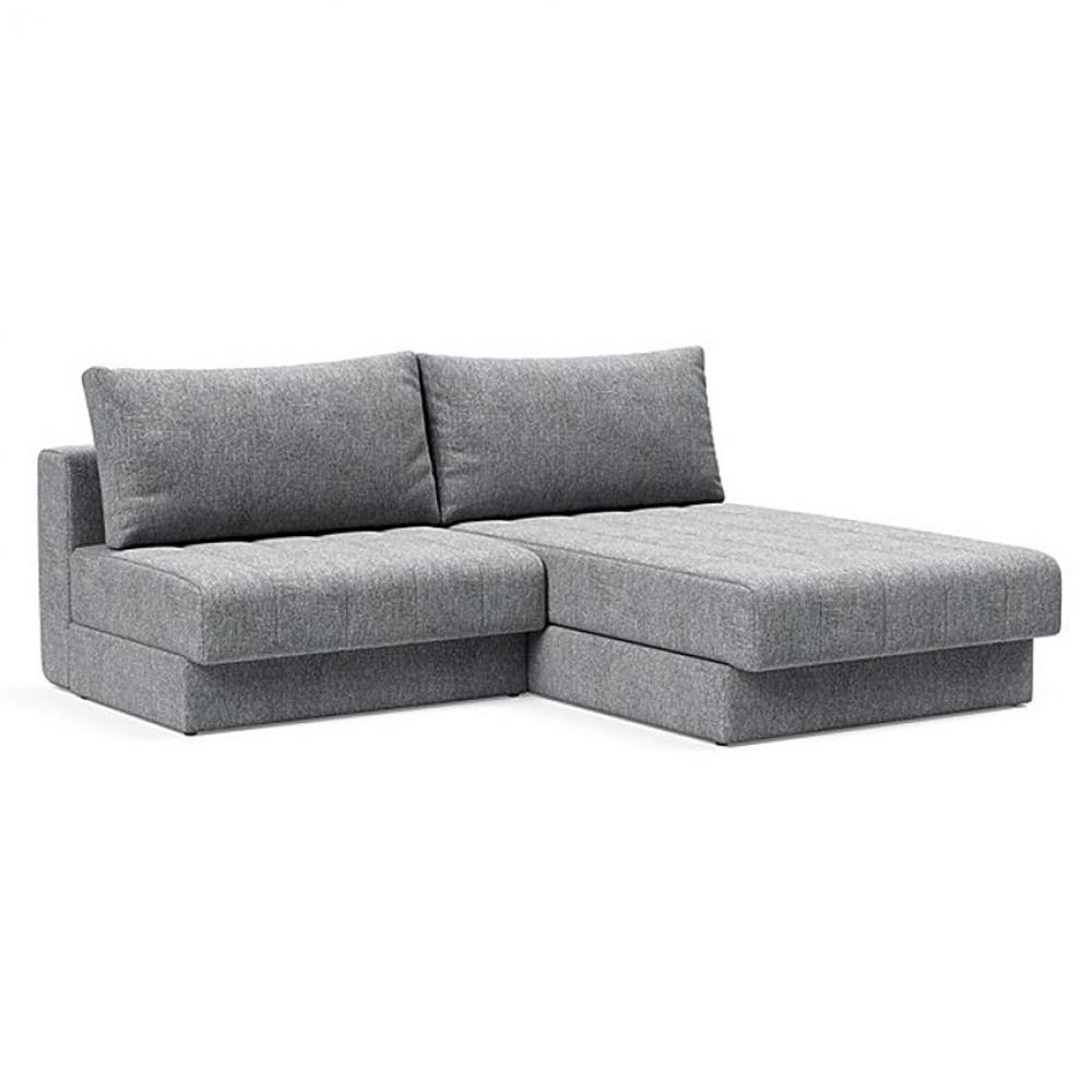 INNOVATION LIVING  Canapé lit AKELLO LOUNGER couchage 166x200 tissu Twist Granite