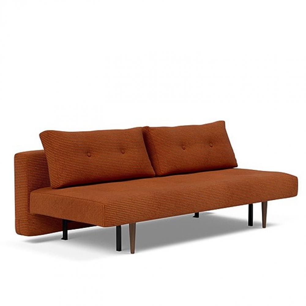 INNOVATION LIVING Canape lit RECAST couchage 200x140 tissu Corduroy Orange