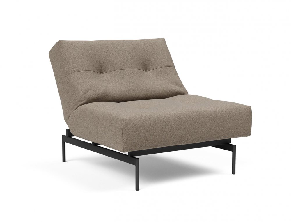 Fauteuil modulable  ILB 202 acier noir tissu Mahoga Caramel Grey