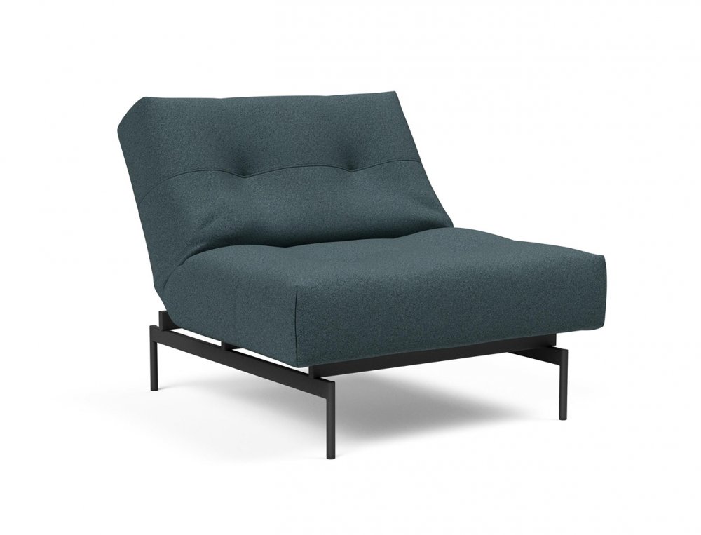 Fauteuil modulable  ILB 202 acier noir tissu Mahoga Dark Blue