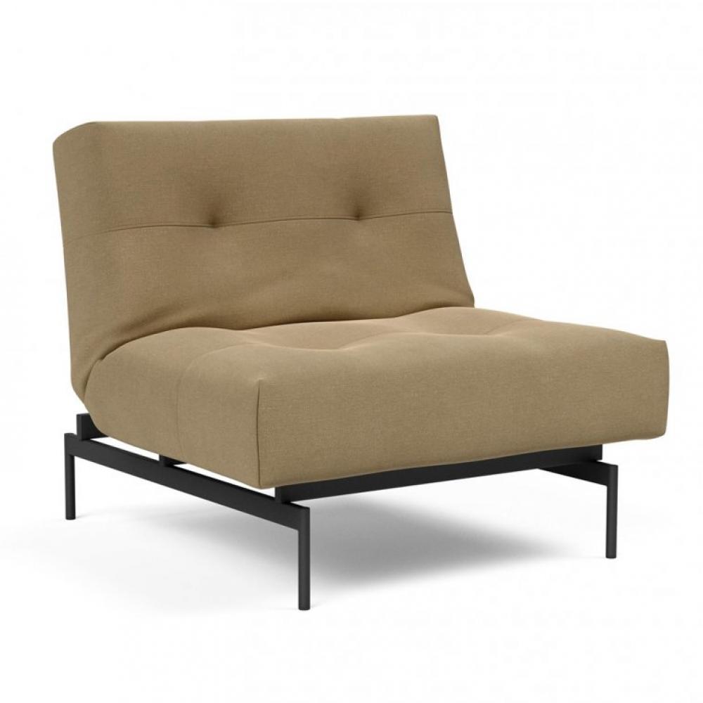 Fauteuil modulable  ILB 202 acier noir tissu Yogia Olive Brown