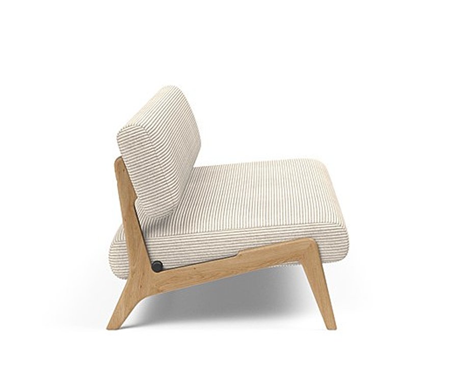  Canapé convertible Lit de repos NOLIS  piétement Chêne laqué  tissu Corduroy Ivory
