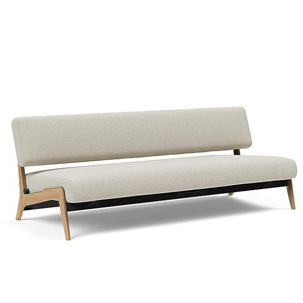  Canapé convertible Lit de repos NOLIS  piétement Chêne laqué  tissu Mixed Dance Natural