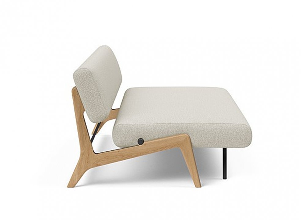  Canapé convertible Lit de repos NOLIS  piétement Chêne laqué  tissu Mixed Dance Natural