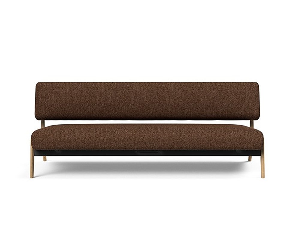  Canapé convertible Lit de repos NOLIS  piétement Chêne laqué  tissu Taura Cappuccino