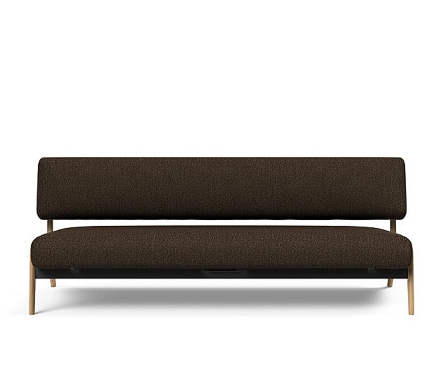  Canapé convertible Lit de repos NOLIS  piétement Chêne laqué  tissu Taura Chocco