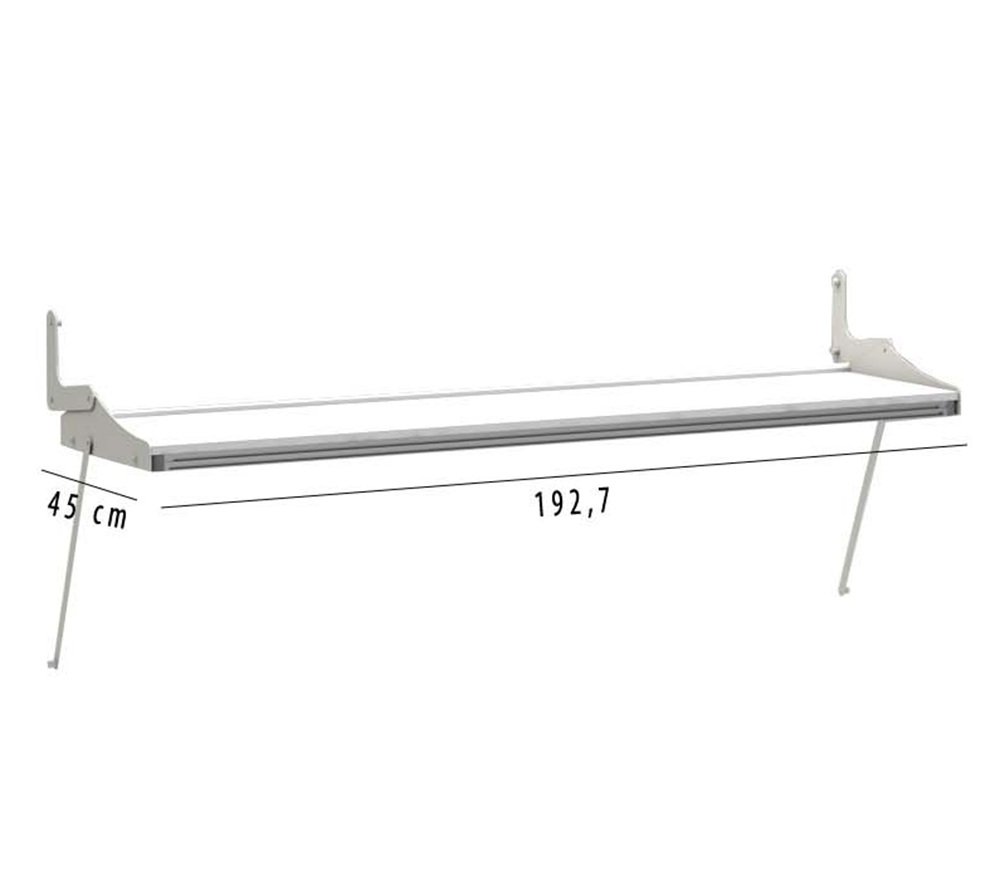 Lit bureau escamotable horizontal LIFE DESK couchage 90x200cm blanc