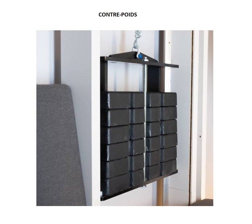 Lit escamotable au plafond JUNO canapé horizontal 140*200 cm pin encadrement cachemire tissu anthracite