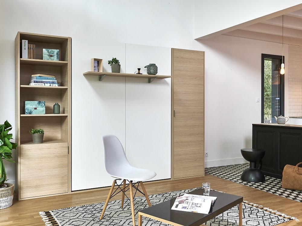Armoire lit escamotable vertical GRIFFON OPTIMUM " Armel " 140*190 cm 