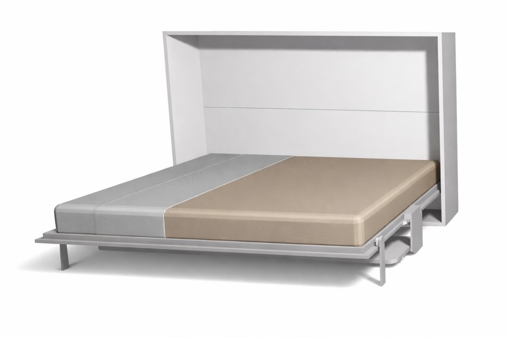 Lit escamotable horizontal 140 x 200 cm bureau intégré pour matelas de 24 cm 