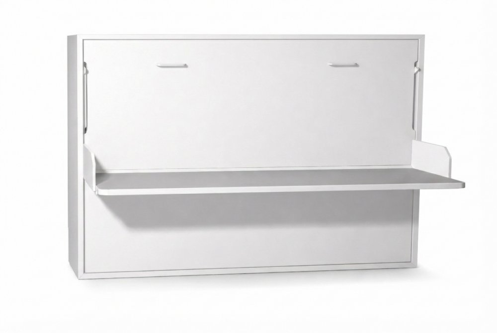 Lit escamotable horizontal 140 x 200 cm bureau intégré pour matelas de 24 cm 