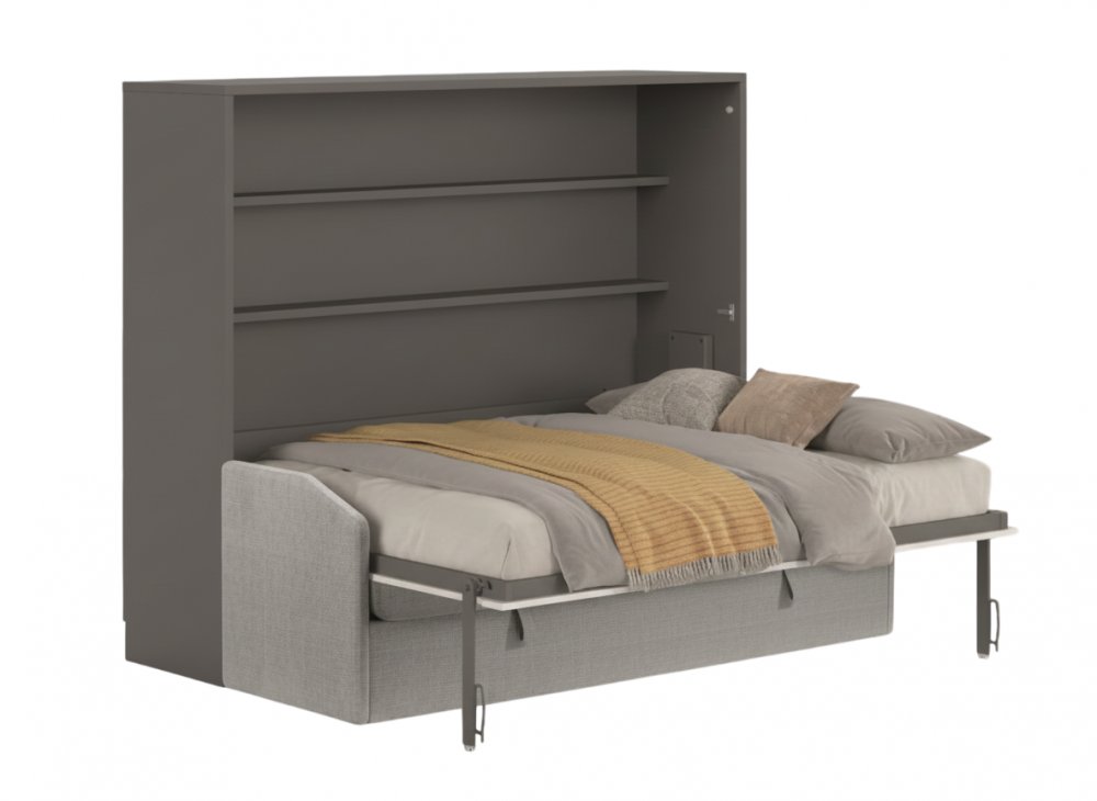 Lit escamotable horizontale 160 x 200 cm ADVANCE SOFA canapé coffre intégré pour matelas de 21cm d