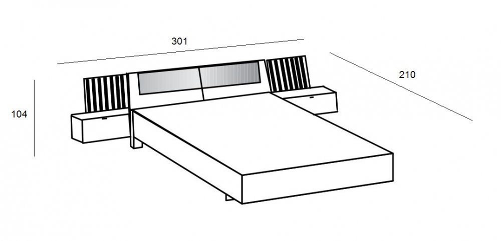 Lit futon PRISMA graphite rechampis lamelles imitation chêne artisan 180 x 200 cm + chevets + coussin