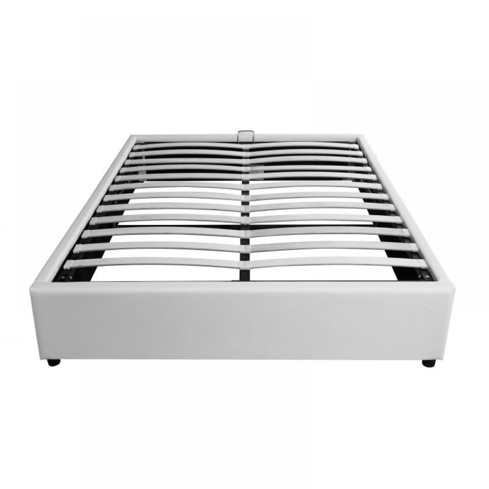 Lit DORRES 140x190cm sommier relevable blanc