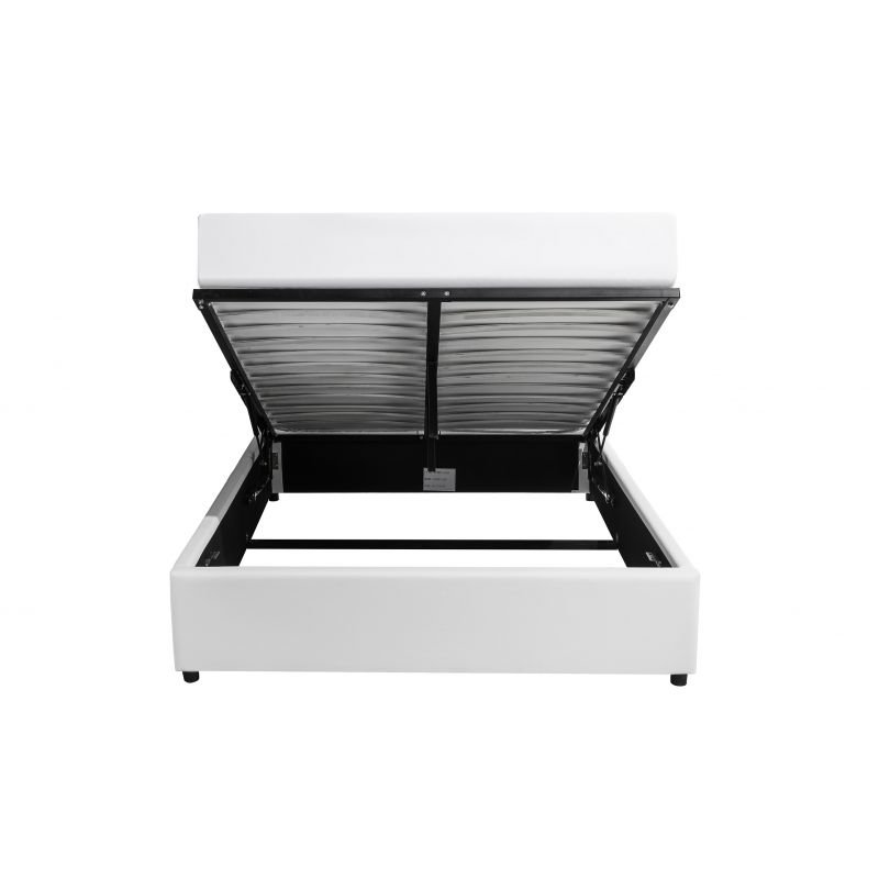 Lit DORRES 140x190cm sommier relevable blanc