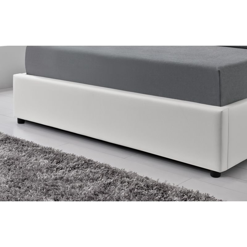 Lit DORRES 140x190cm sommier relevable blanc