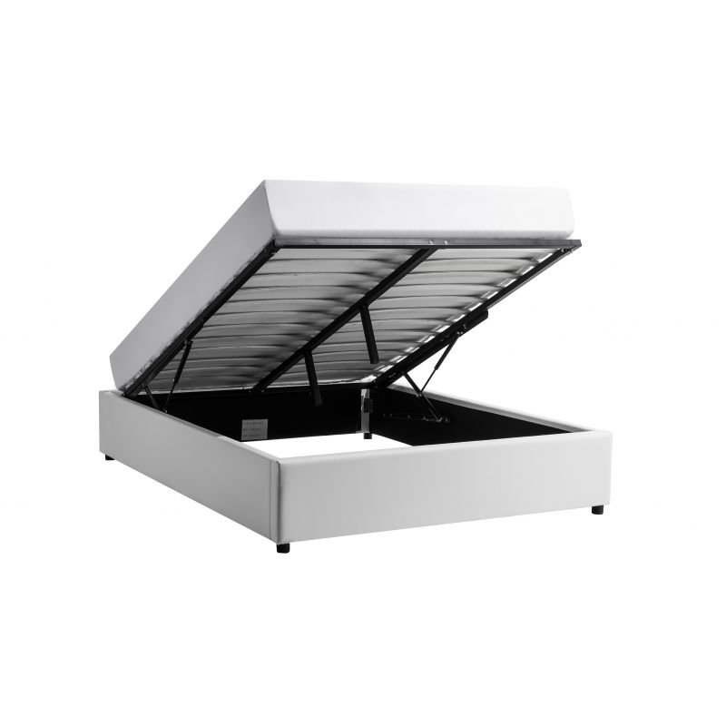 Lit DORRES 140x190cm sommier relevable blanc