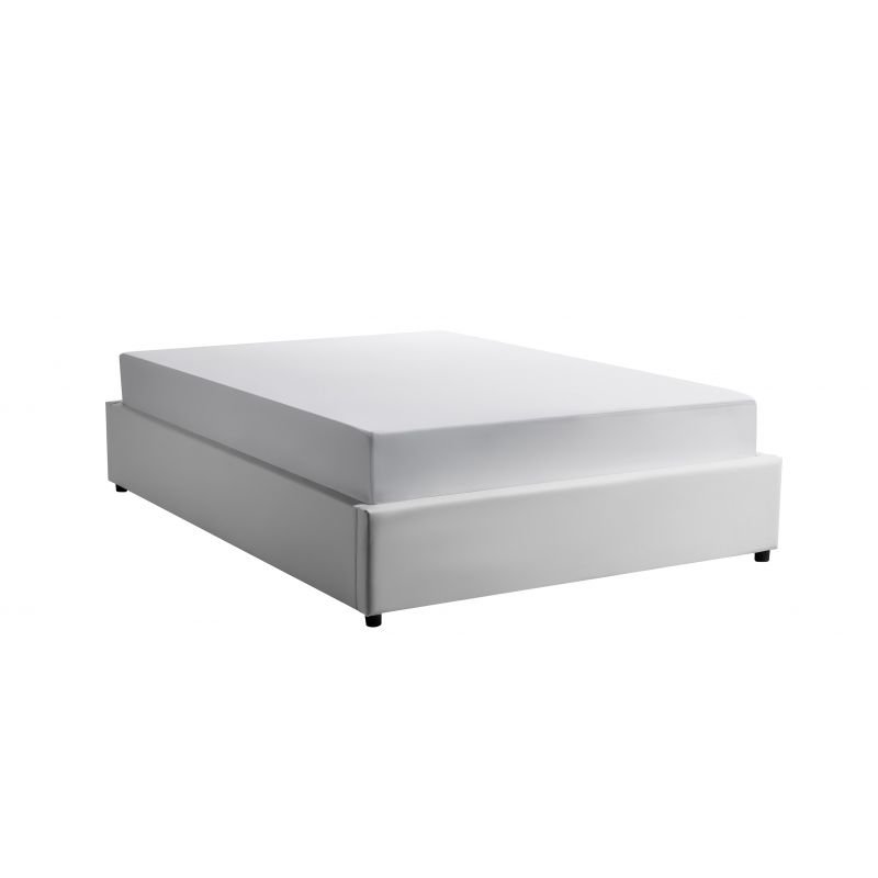 Lit DORRES 140x190cm sommier relevable blanc