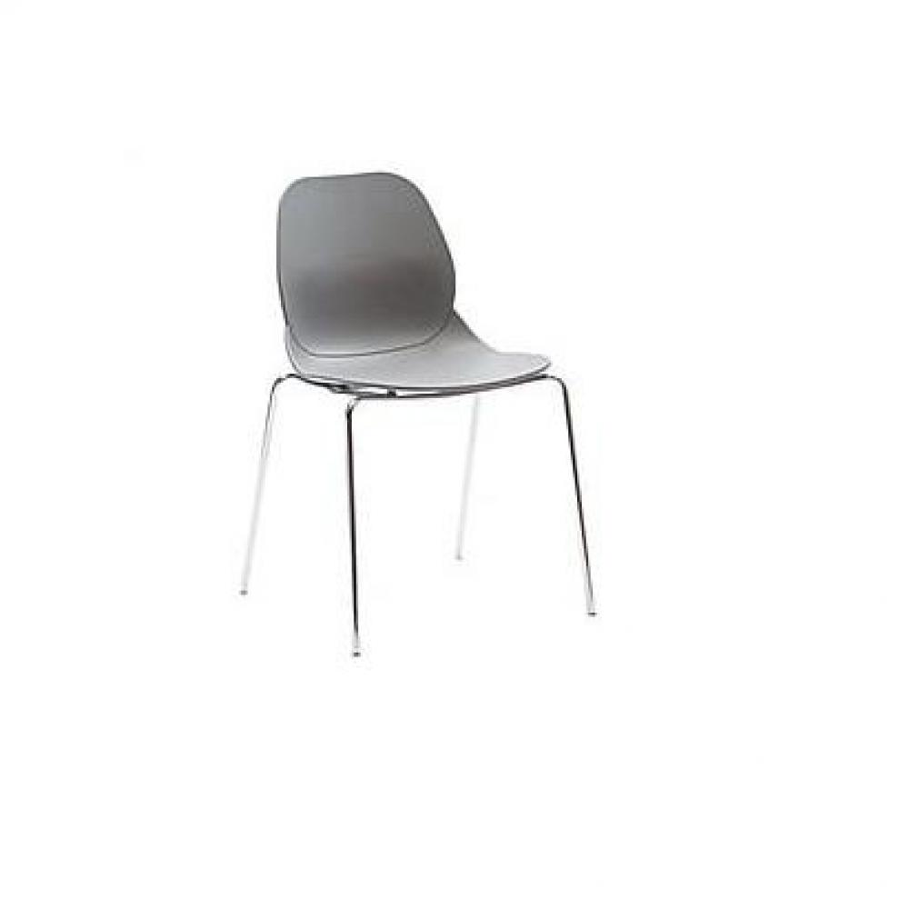 Lot de 4 chaises SHELL METAL design gris
