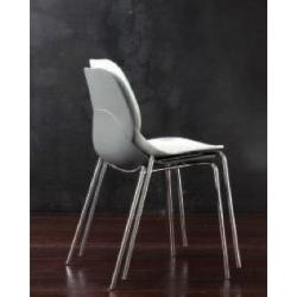 Lot de 4 chaises SHELL METAL design gris