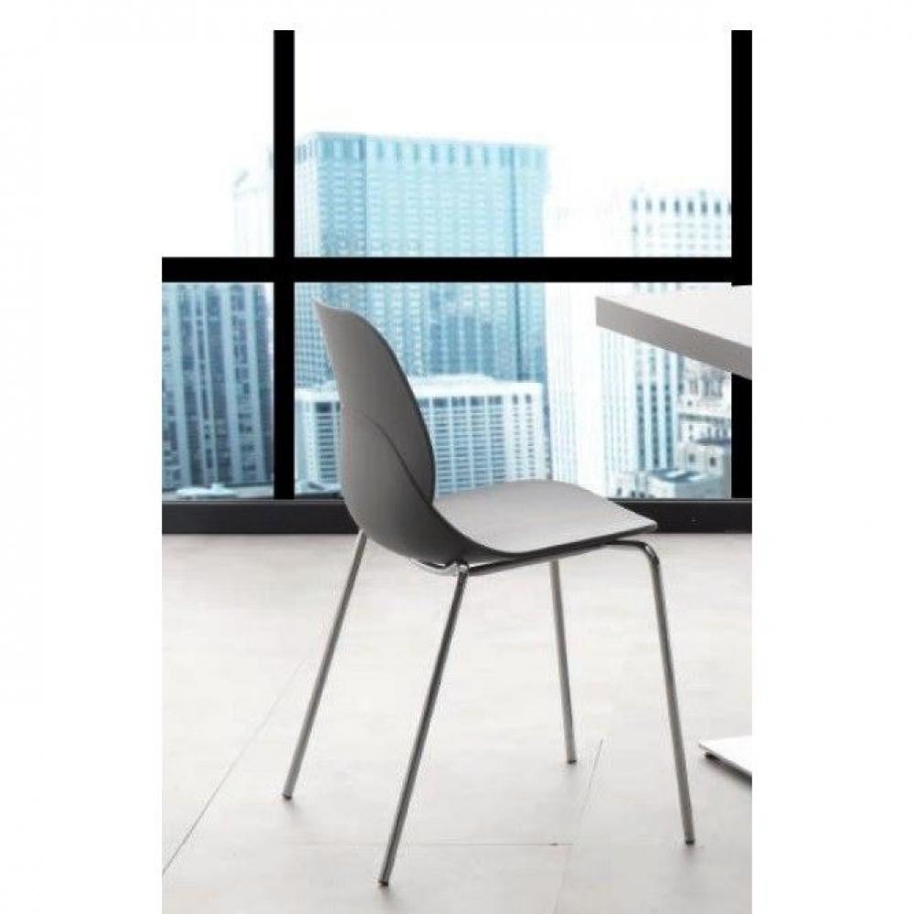 Lot de 4 chaises SHELL METAL design gris