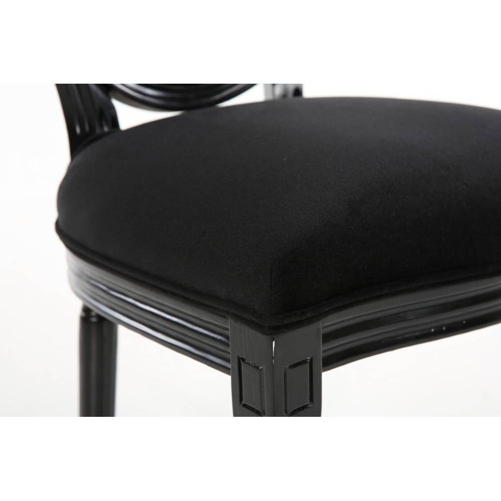 Lot de 6 chaises médaillon VERSAILLES style louis XVI velours noir