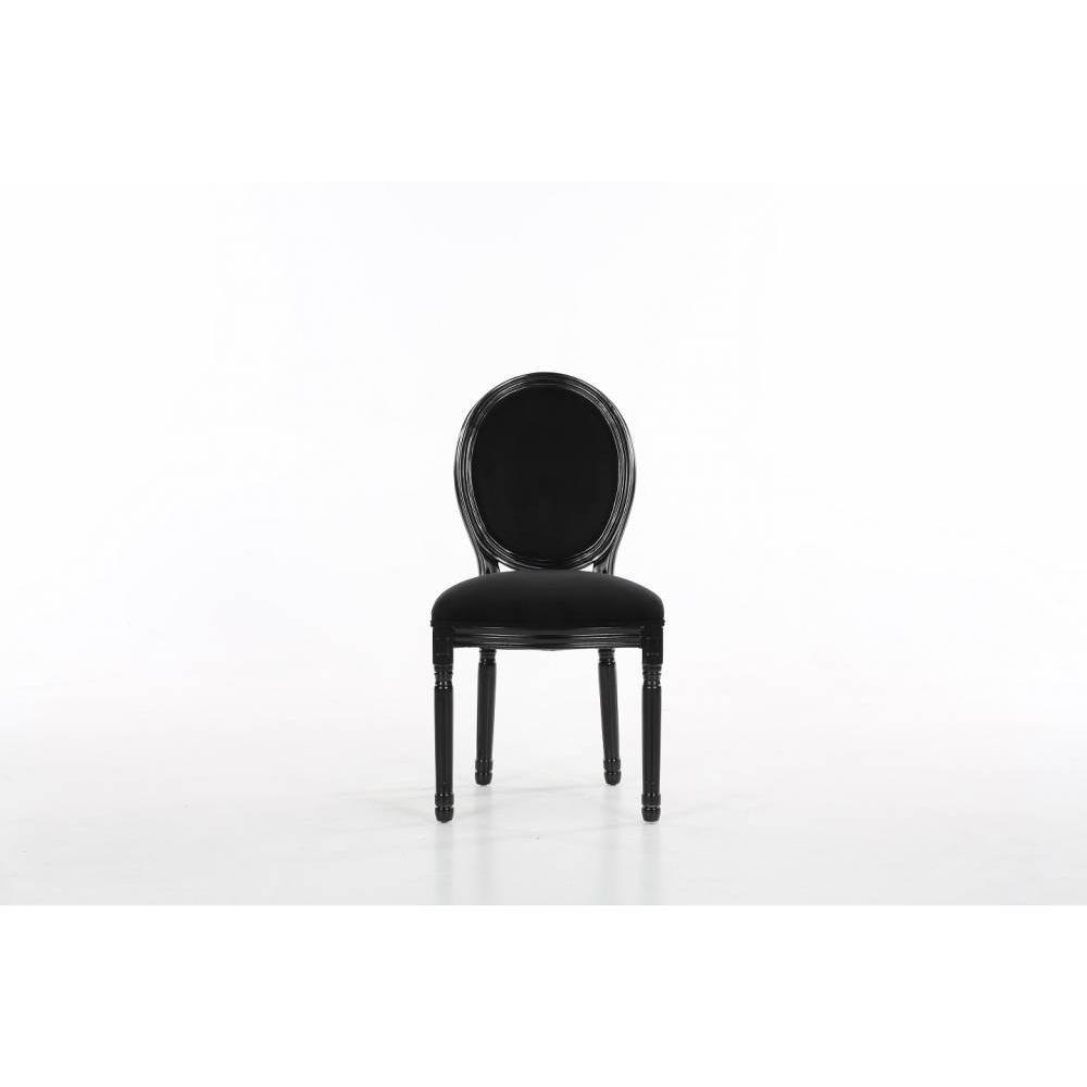 Lot de 6 chaises médaillon VERSAILLES style louis XVI velours noir