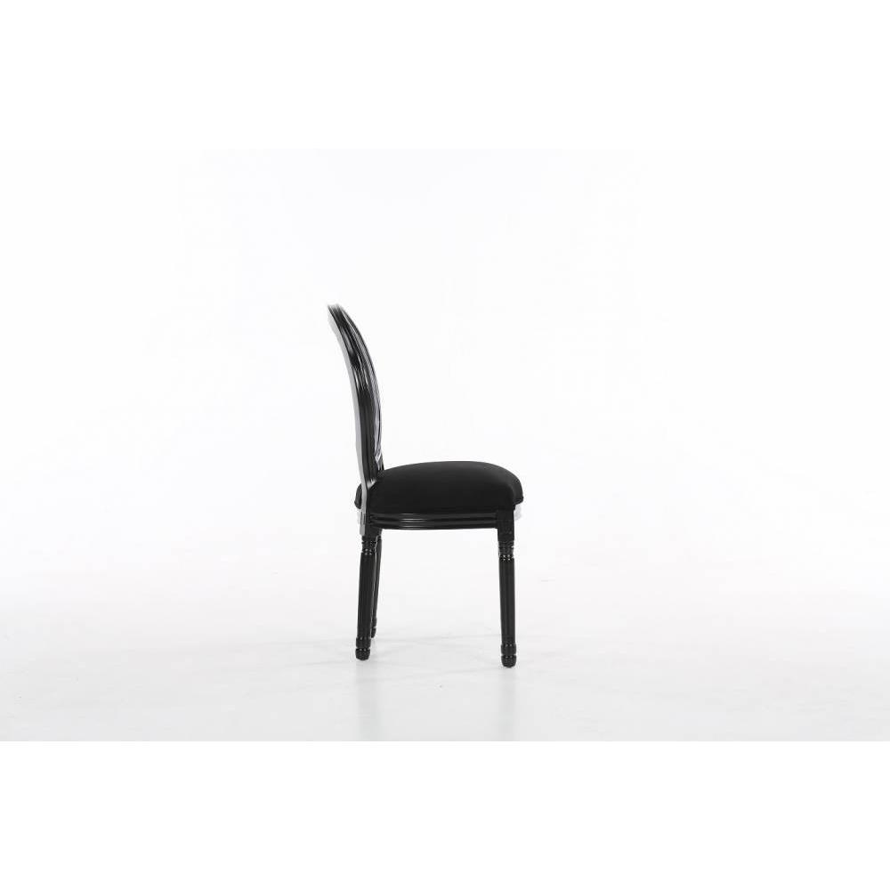 Lot de 6 chaises médaillon VERSAILLES style louis XVI velours noir