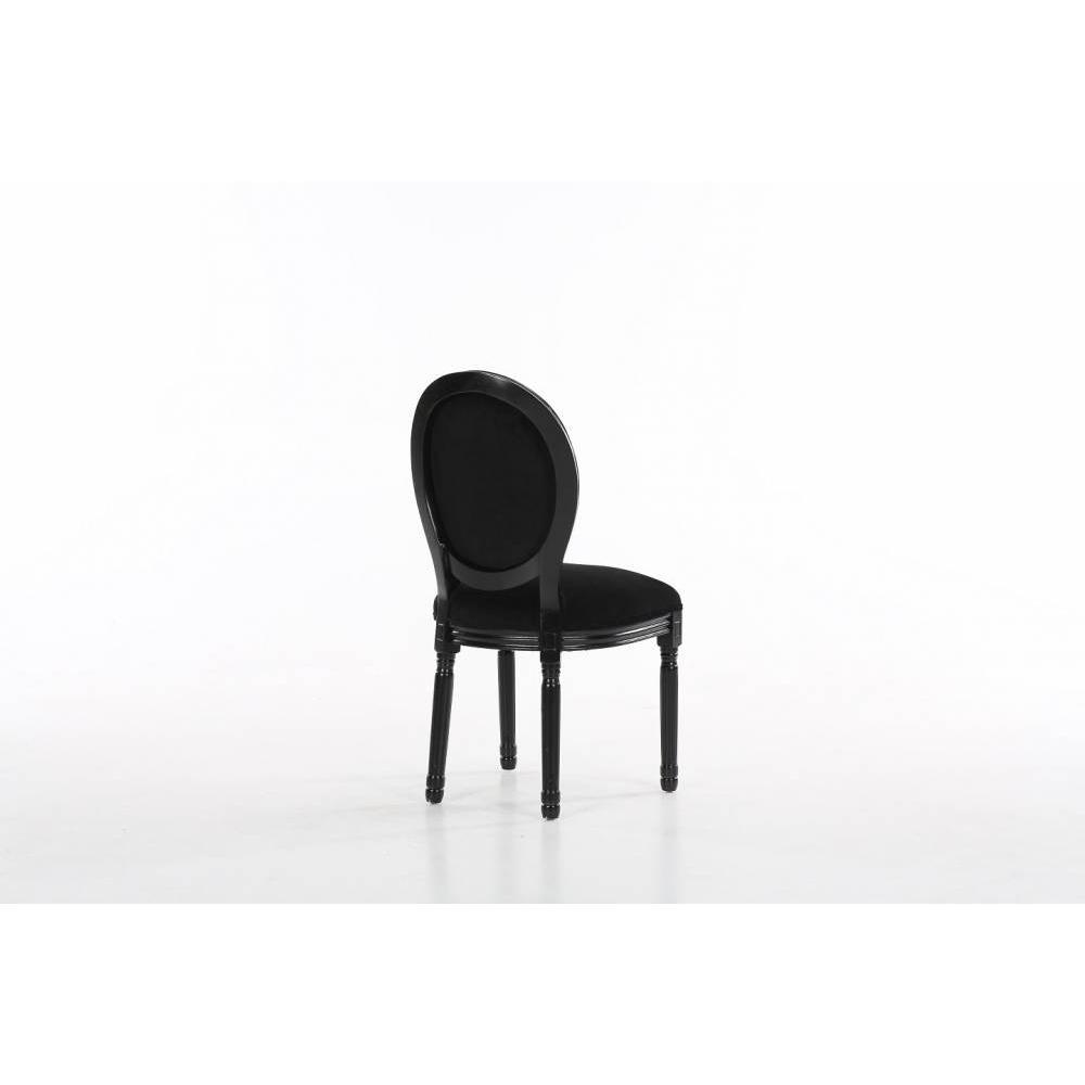 Lot de 6 chaises médaillon VERSAILLES style louis XVI velours noir