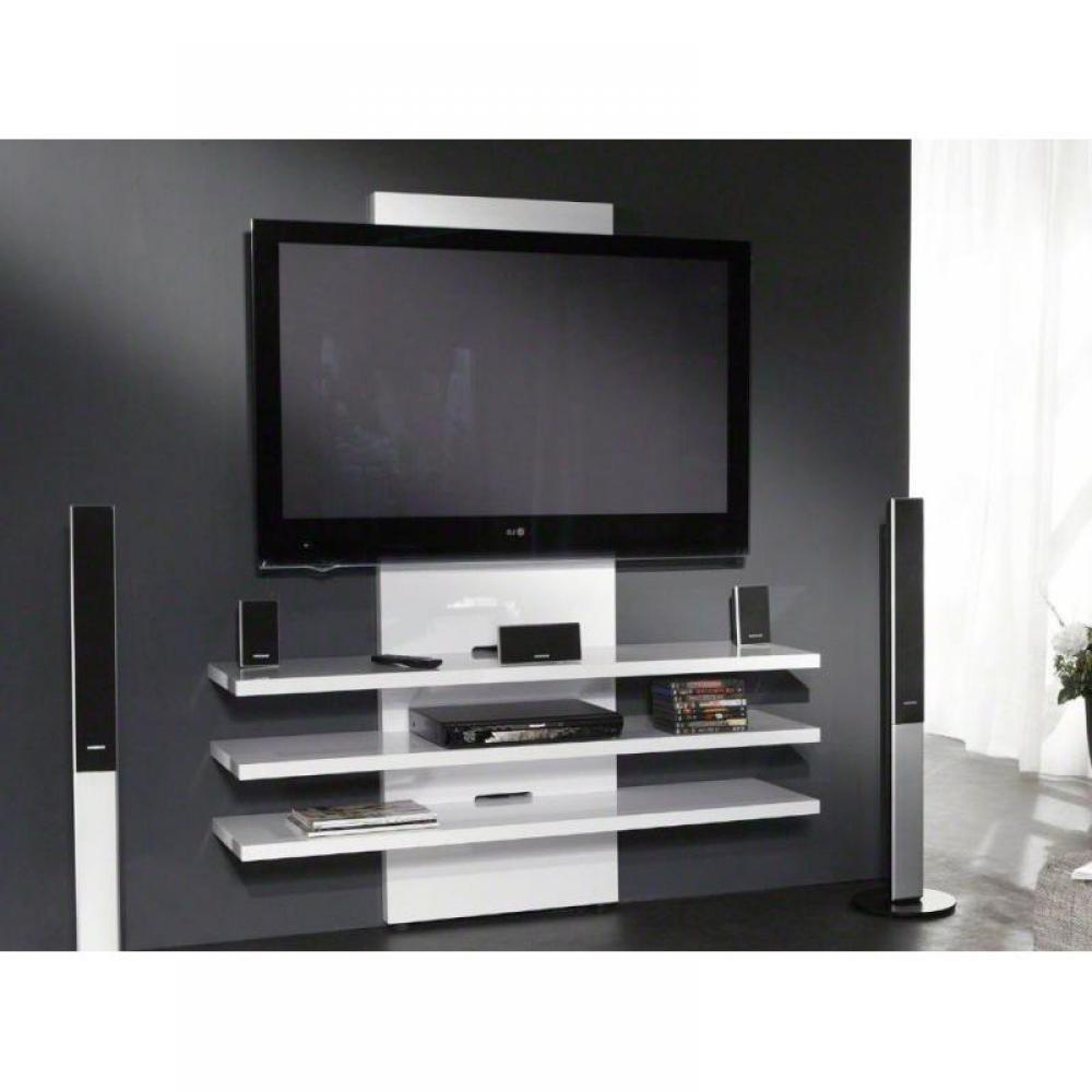 Lucarne Meuble tv design laqué blanc brillant