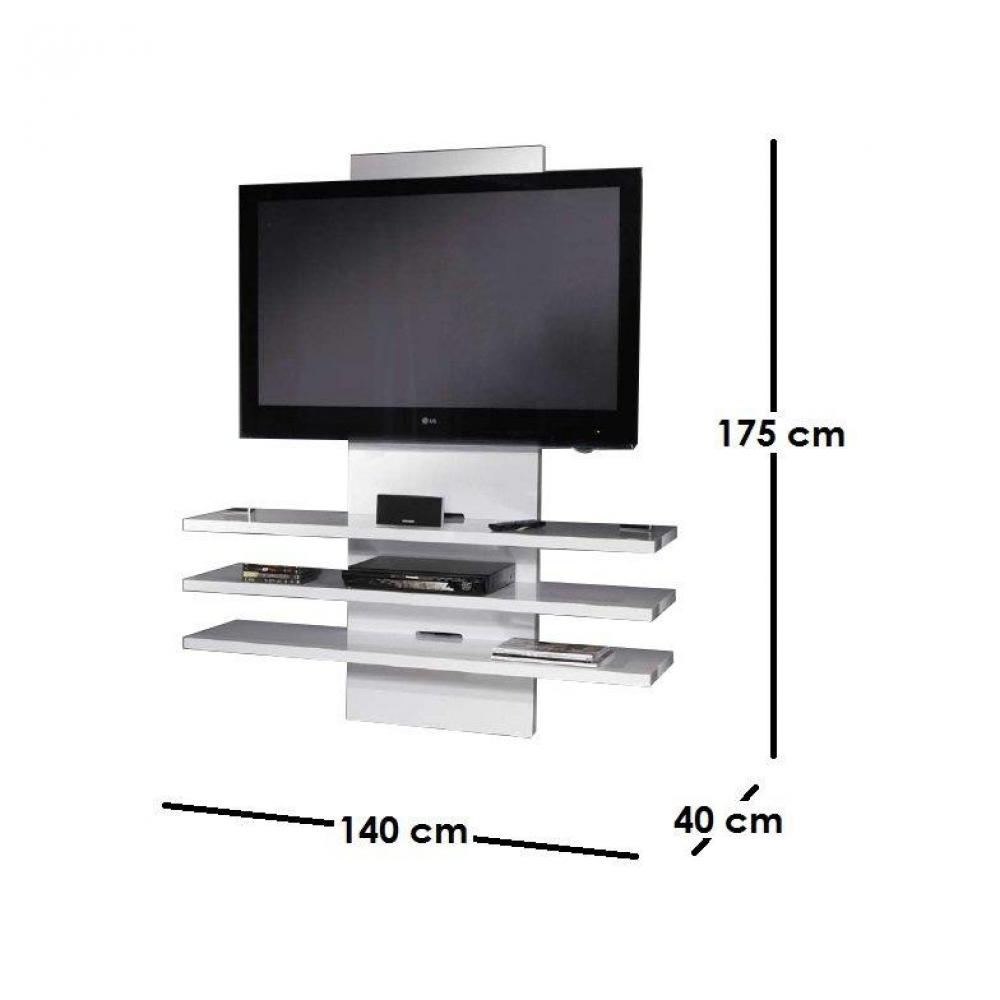 Lucarne Meuble tv design laqué blanc brillant
