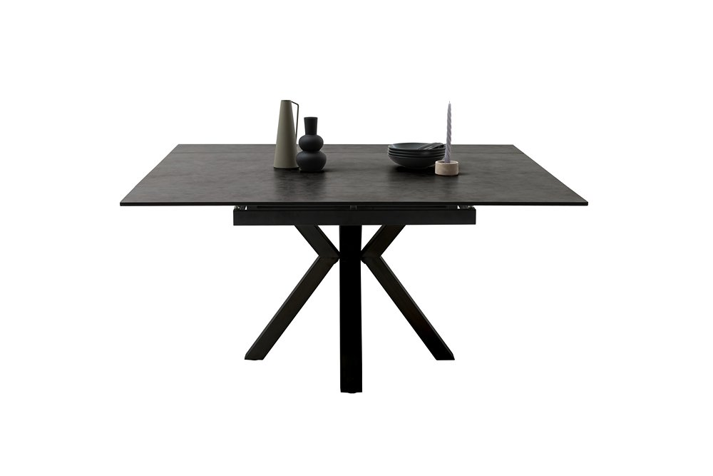 Table repas extensible PANINI 90(150) cm plateau céramique anthracite 