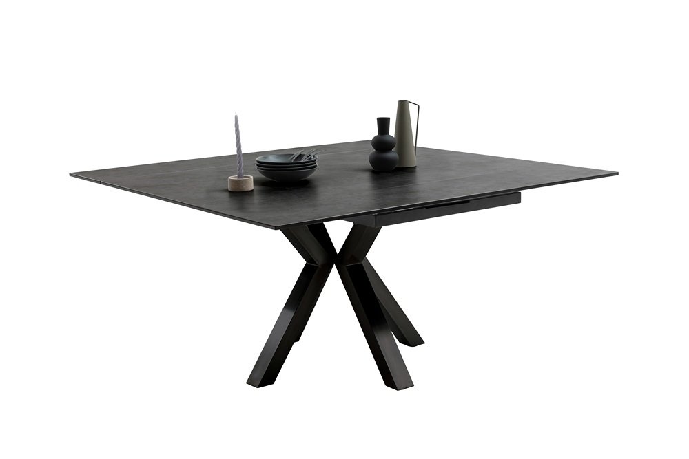 Table repas extensible PANINI 90(150) cm plateau céramique anthracite 