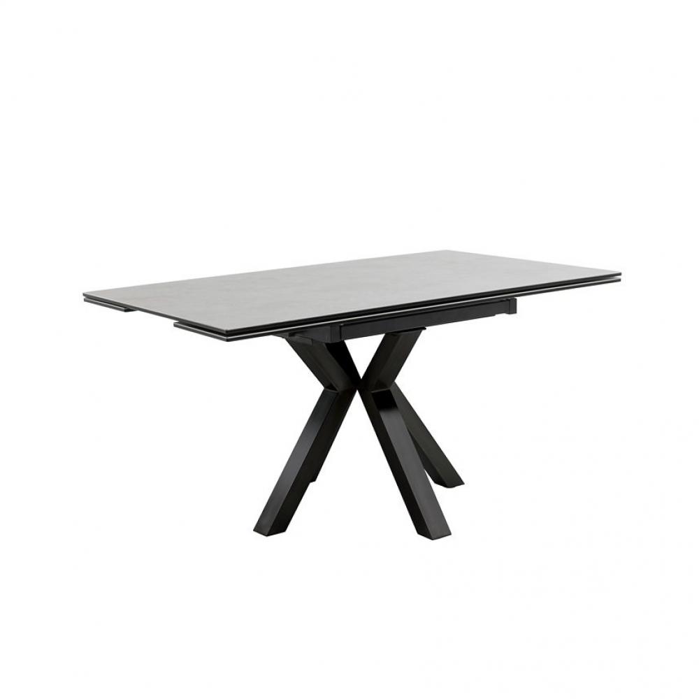 Table repas extensible PANINI 90(150) cm plateau céramique gris clair