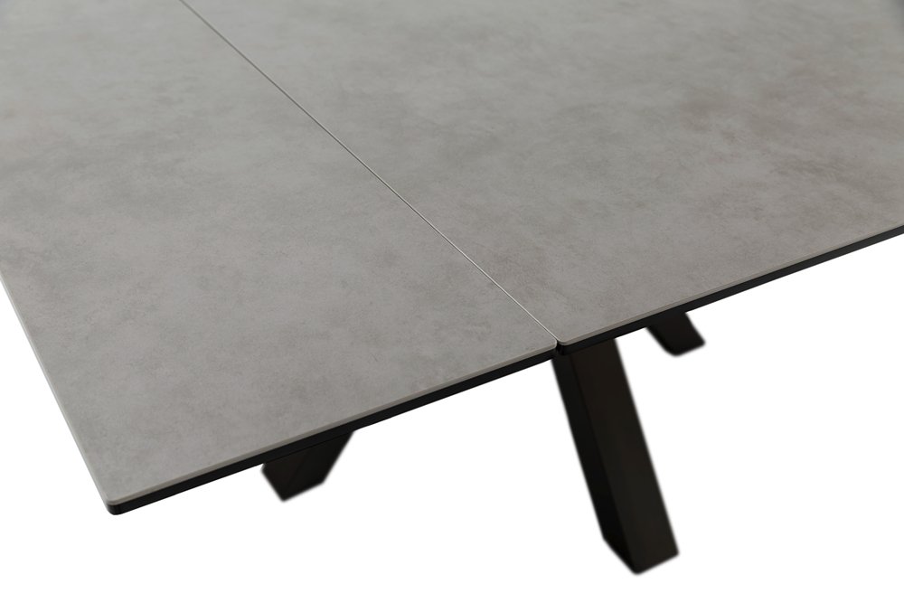 Table repas extensible PANINI 90(150) cm plateau céramique gris clair