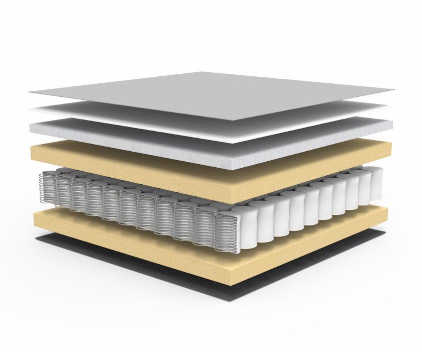 Méridienne design SIGMUND INDU Mixed Dance, Natural  convertible lit 160*200 cm pieds Acier noir