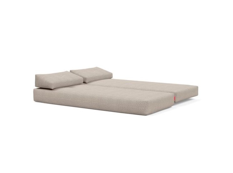 Méridienne design SIGMUND WOOD kenya Gravel beige convertible lit 160*200 cm pieds chêne
