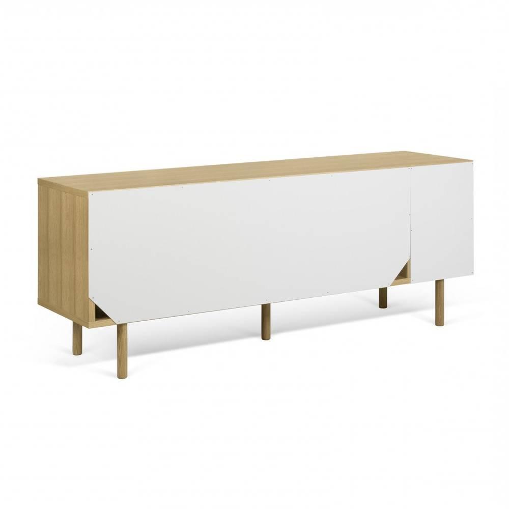Meuble TV ALVIN chêne avec 2 portes coulissantes 1 niche MEDIUM