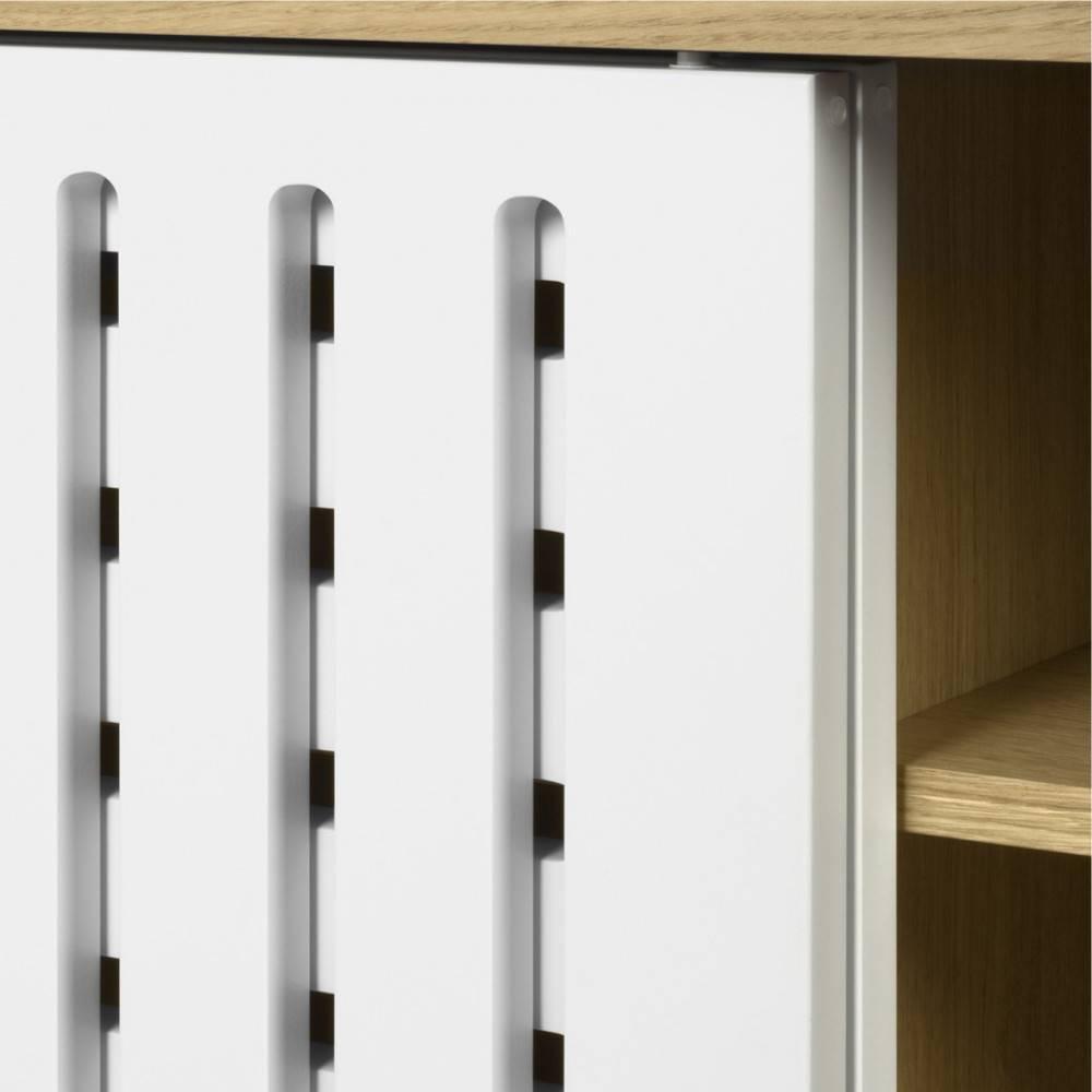 Meuble TV ALVIN chêne avec 2 portes coulissantes 1 niche MEDIUM