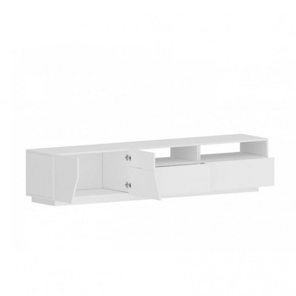 Meuble TV NALIE
blanc laqué brillant, 2 portes 2 tiroirs 2 niches