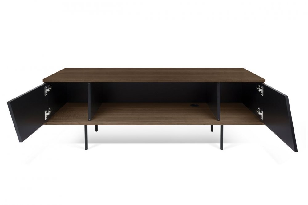meuble TV DIXIE en bois noyer et noir
