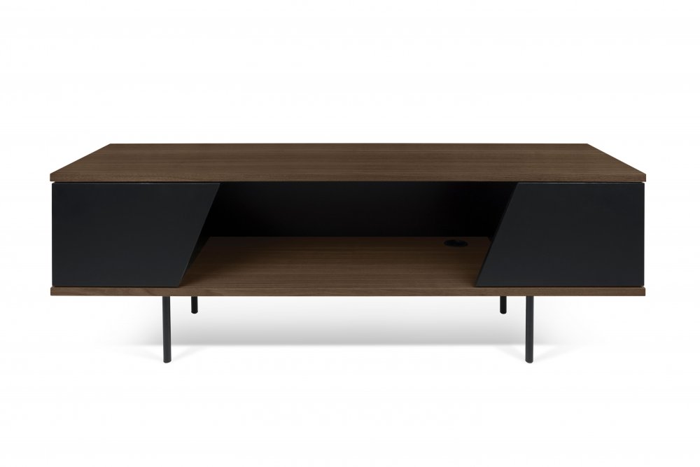 meuble TV DIXIE en bois noyer et noir