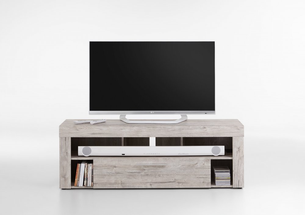 Meuble TV VALEE chêne sable 1 tiroirs 1 plateau fixe 