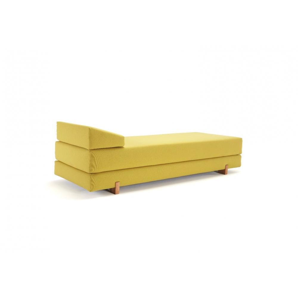 INNOVATION LIVING MYK jaune pieds chêne méridienne convertible lit 200*160 cm