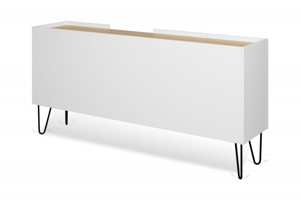 Buffet design NINA  Chêne clair et blanc 180cm
