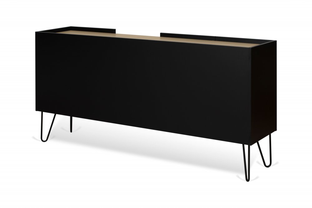 Buffet design NINA  Chêne clair et noir 180cm