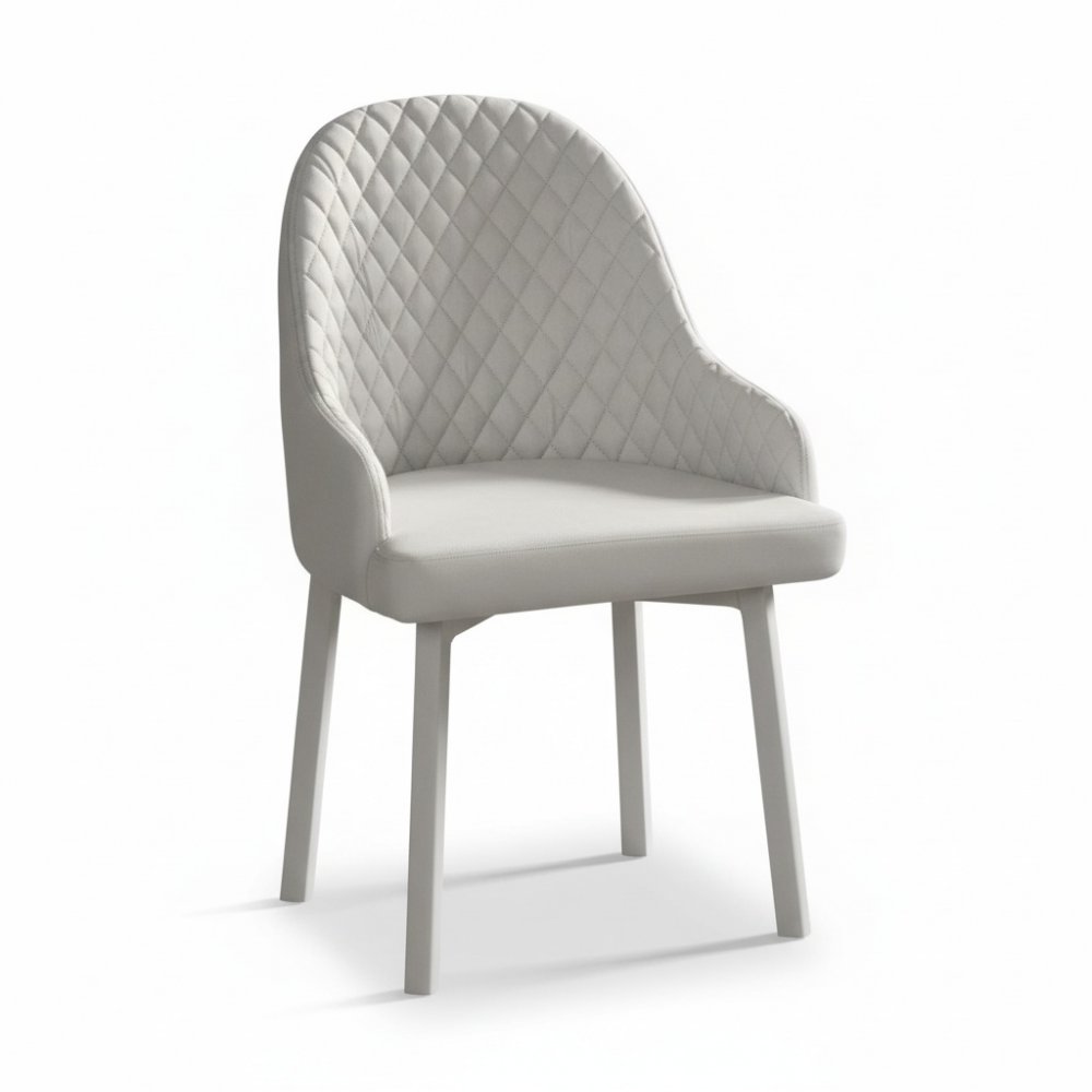 OZZIO DEMETRA Chaise pivotant en Cuir Blanc